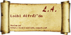 Loibl Alfréda névjegykártya